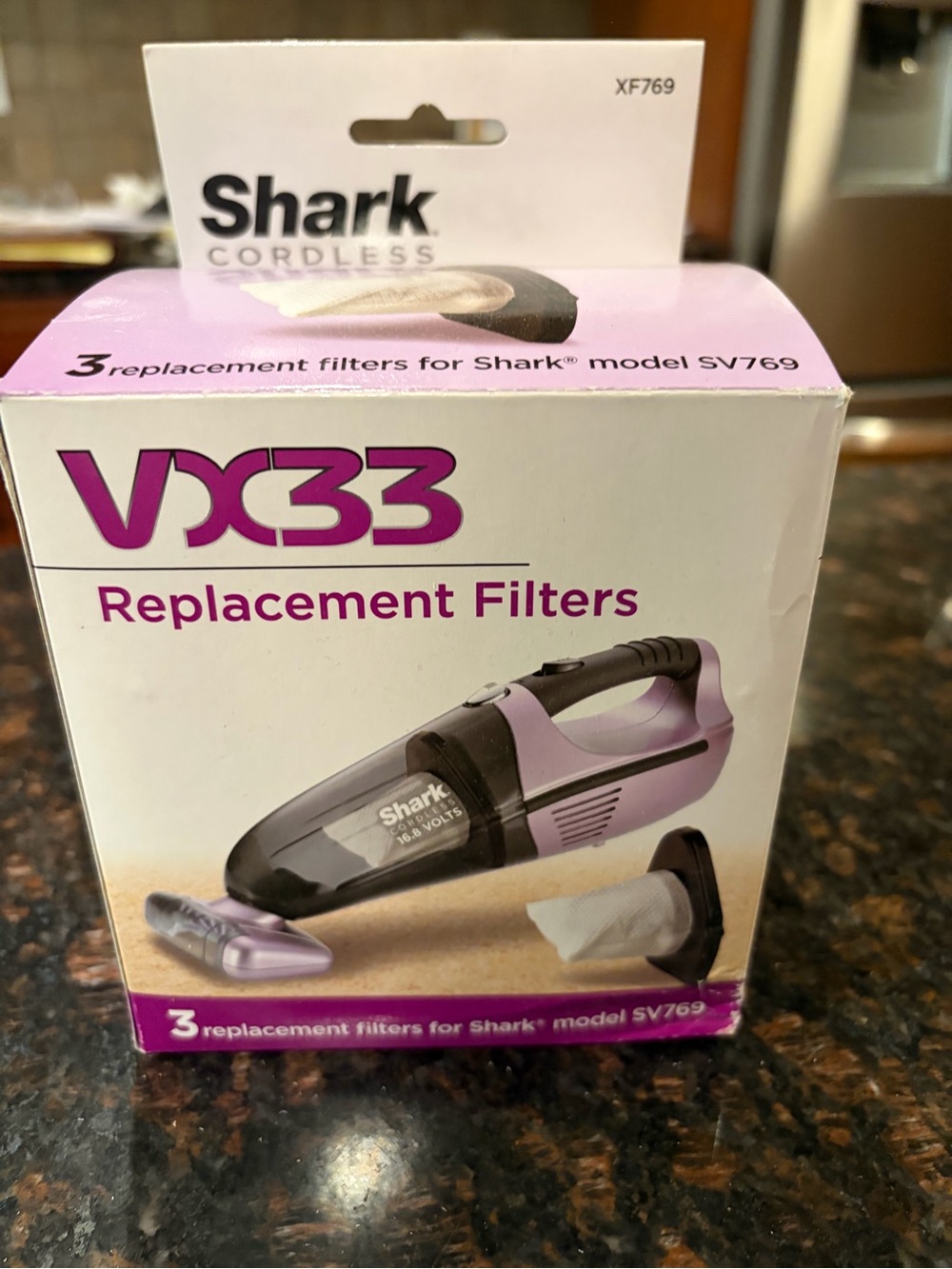 3 Shark VX33 Replacement Vacuum Filters for Shark SV769 Cordless Hand Vacuums